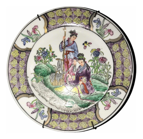 Plato Decorativo Porcelana China, Con Colgante