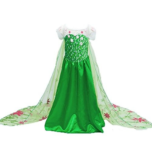 Vestido O Disfraz Floral Verde Maxi De Kayenne Girl (6/7)