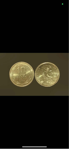 Moneda 10 Pesos Chile Año 2016