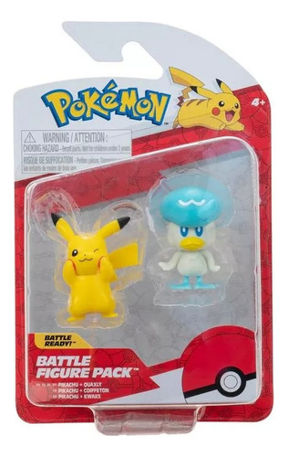 Pikachu Quaxly 4cm Pokémon Battle Figure Pack Jazwares