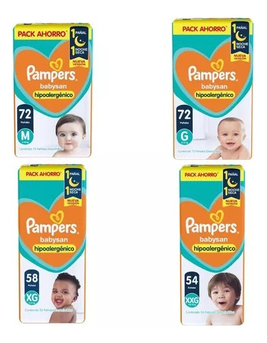 Pañales Pampers Babysan M / G / Xg / Xxg Hipoalergenico