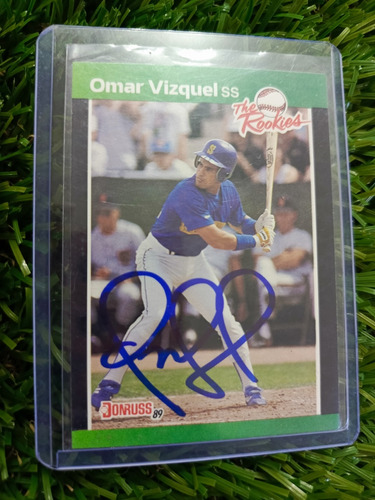 1989 Leaf Omar Vizquel Autografiada #53