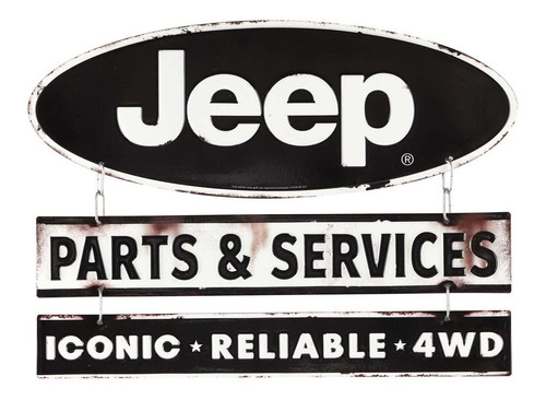 Jeep Black And White Vintage Parts And Service Chain Li...