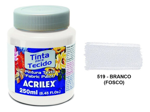 Tinta De Tecido Fosco Preto 520 Ou Branco 519 Acrilex 250ml