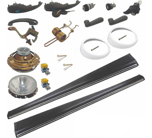 Kit Chapas Manijas Faros Y Estribos Vw Sedan 1.5 67-73 Vocho