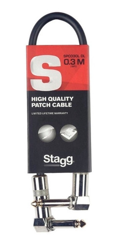 Cable Interpedal Plug Mono 6,5 Codo Metalico De 30 Cm Stagg