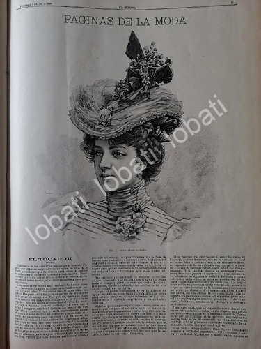 Cartel Retro Gaceta Antigua 1898.   Paginas De La Moda   /25