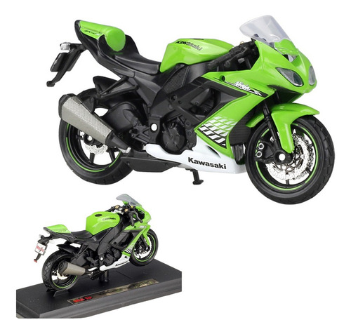 2010 Kawasaki Ninja Zx-10r Verde Miniatura Metal Moto 1/18