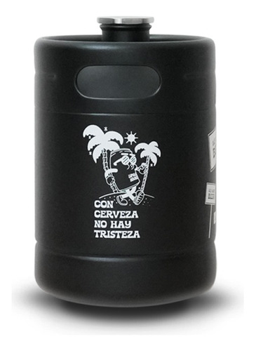 Dispensador Straight Tube 2.0 + Growler Mini Keg 2 Lt Negro