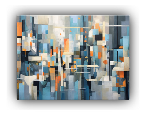 60x40cm Cuadro Abstracto Geométrico Estilo Óleo Lienzo Dis