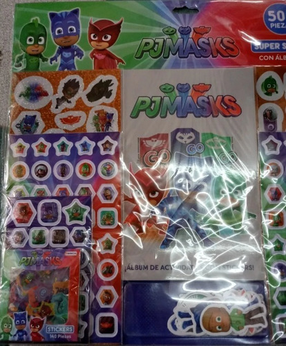 Imagen 3 de 6 de Super Set De 500 Stickers + Album De Actividades Pj Masks