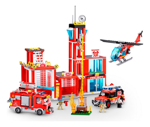 Set 976 Bloques Max Estacion De Bomberos