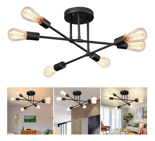 Lámpara Colgante Techo Bombillas 6lucese26 Decorativas Focos