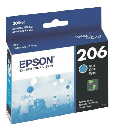 Cartucho Epson Original 206 Xp2101 Colores X Unidad