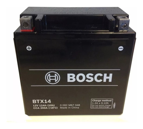 Imagen 1 de 5 de Bateria Moto Gel Agm Bosch Btx14 Ytx14-bs 12 V 12 Ah