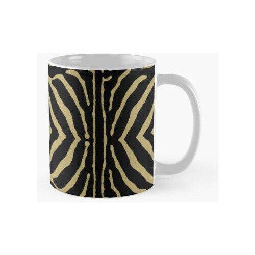 Taza Zebra Wild Animal Print 733 Black And Gold Calidad Prem