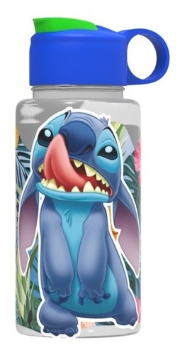 Botella Deportiva Infantil Stitch Flip Top  X 500 Ml Disney