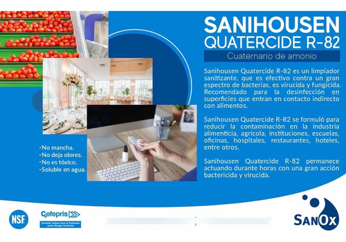 Desinfectante Sales Cuaternarias De Amonio Certificado 20 Kg