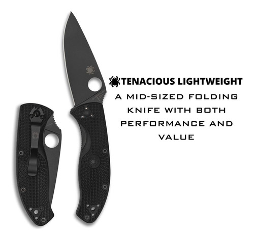 Cuchillo Plegable Spyderco Tenacious Con Hoja De Acero Inoxi