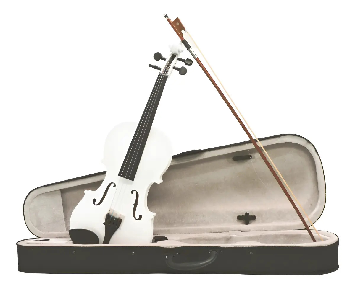 Violin 4/4 Acustico Madera Laminado Con Estuche Brea Y Arco Color Blanco