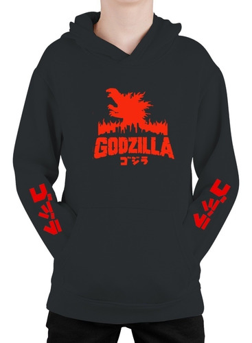 Polerón Estampado Godzilla Ciudad Niño Niña