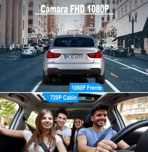 Doble Cámara Para Auto 1080p Hd Frente E Interior Dash Cam