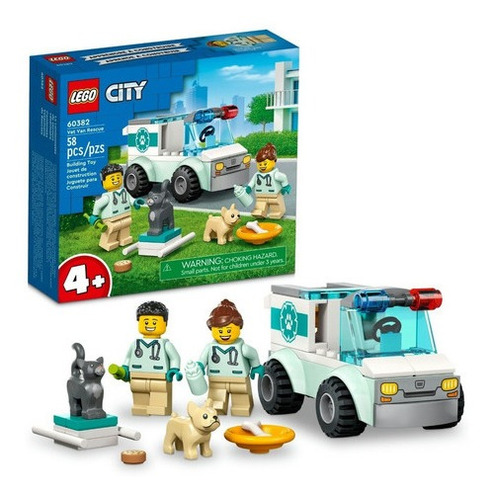 Lego City Furgoneta Veterinaria Derescate 60382, Vet Van 