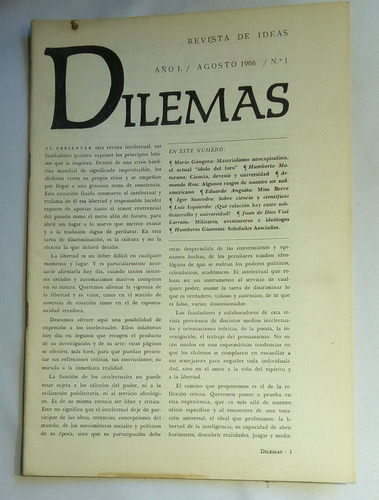 Dilemas. Revista De Ideas. Año I