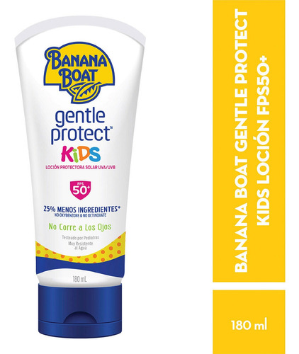 Protector Solar Infantil Banana Boat Gentle Protect Kids Fps 50+, 180ml