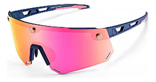 Óculos De Sol 2 Em 1 Ciclismo Polarizado Azul Rockbros
