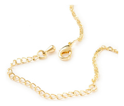 Dije Inicial / Letra W Con Zirconias Y Cadena Chapa Oro 18k Color Dorado