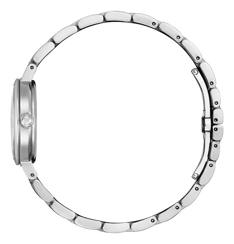 Reloj Citizen Em099081y Para Mujer Triple Manecilla Acero Malla Plateado Bisel Plateado Fondo Madre Perla Rosado