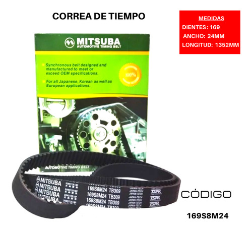 Correa Tiempo Daewoo Nubira 2.0 J100 Sedán C20se 1999 2003