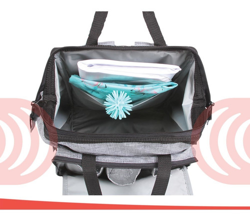 Imagem 3 de 4 de Mochila Baby Bag Casual Luxo Mickey Cinza C/ Trocador Disney