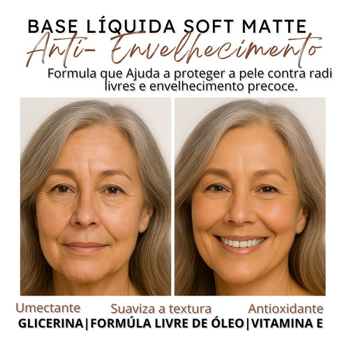 Kit Base Soft Matte 24hr Prova D'água +brinde Esponja Phoera
