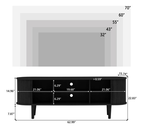 Nvethm Soporte De Tv Moderna Mesa Consola De Tv Con