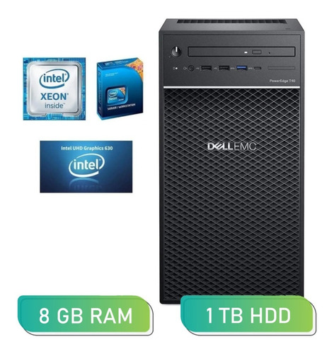 Servidor Dell Poweredge T40 8gb 1tb 300w Raid Minitower