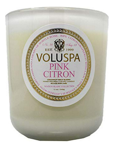 Vela De Vidrio En Caja Voluspa Pink Citron Classic Maison, 1