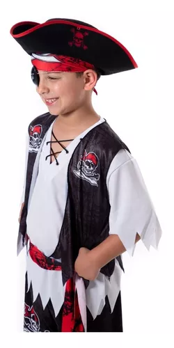 Fantasia Infantil Pirata Jack Caribe Masculina Festa -ref.87