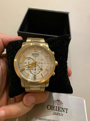 Relógio Orient Dourado Com Cronógrafo