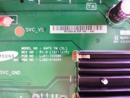 Y-sus Samsung Pn64f5300afxza Us01/bn96-25264a (lj92-01929a) (Usado)