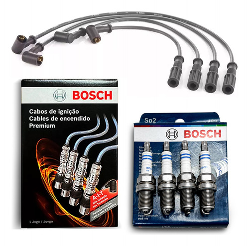 Jogo Vela + Cabo Bosch Sp02 Palio 1.0 8v Gasolina 65cv 3-05