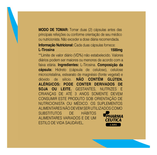 L Tirosina 1500mg 60 Capsulas Dr Botanico