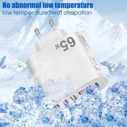 Cargador De 65 W, 6 Puertos, Enchufe Usb De La Ue, Adaptador