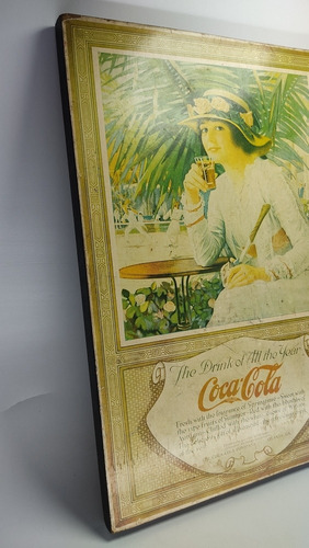 Imagen 9 de 10 de Afiche Publicitario Cocacola, Original En Retablo. Colección
