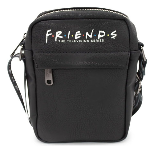 Bolso Friends Con Hebilla, Bandolera, Logotipo, Cuero Vegano