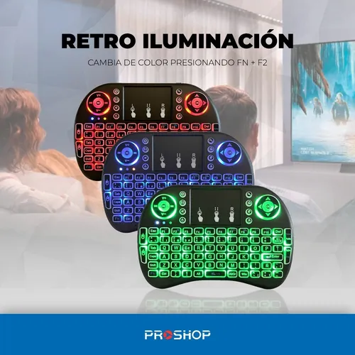 Mini Teclado Inalambrico Touchpad Smart Tv Retroiluminado