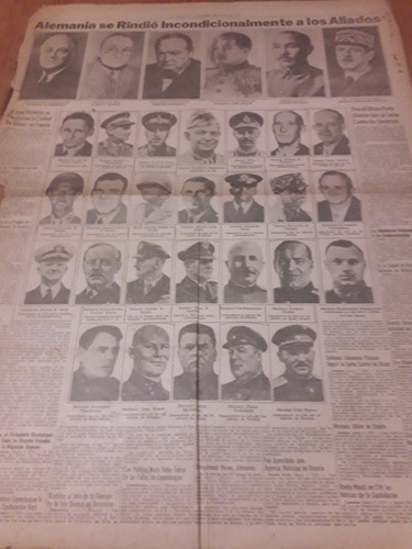 Diario La Prensa 8 05 1945 Guerra Alemania Rendición Aliados