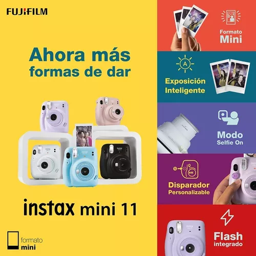 Cámara instantánea  Fujifilm Instax Mini, Flash integrado, Fotos tamaño  tarjeta, Verde pastel