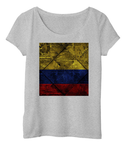 Remera Mujer Bandera Colombia Parcero Panita Pais M3